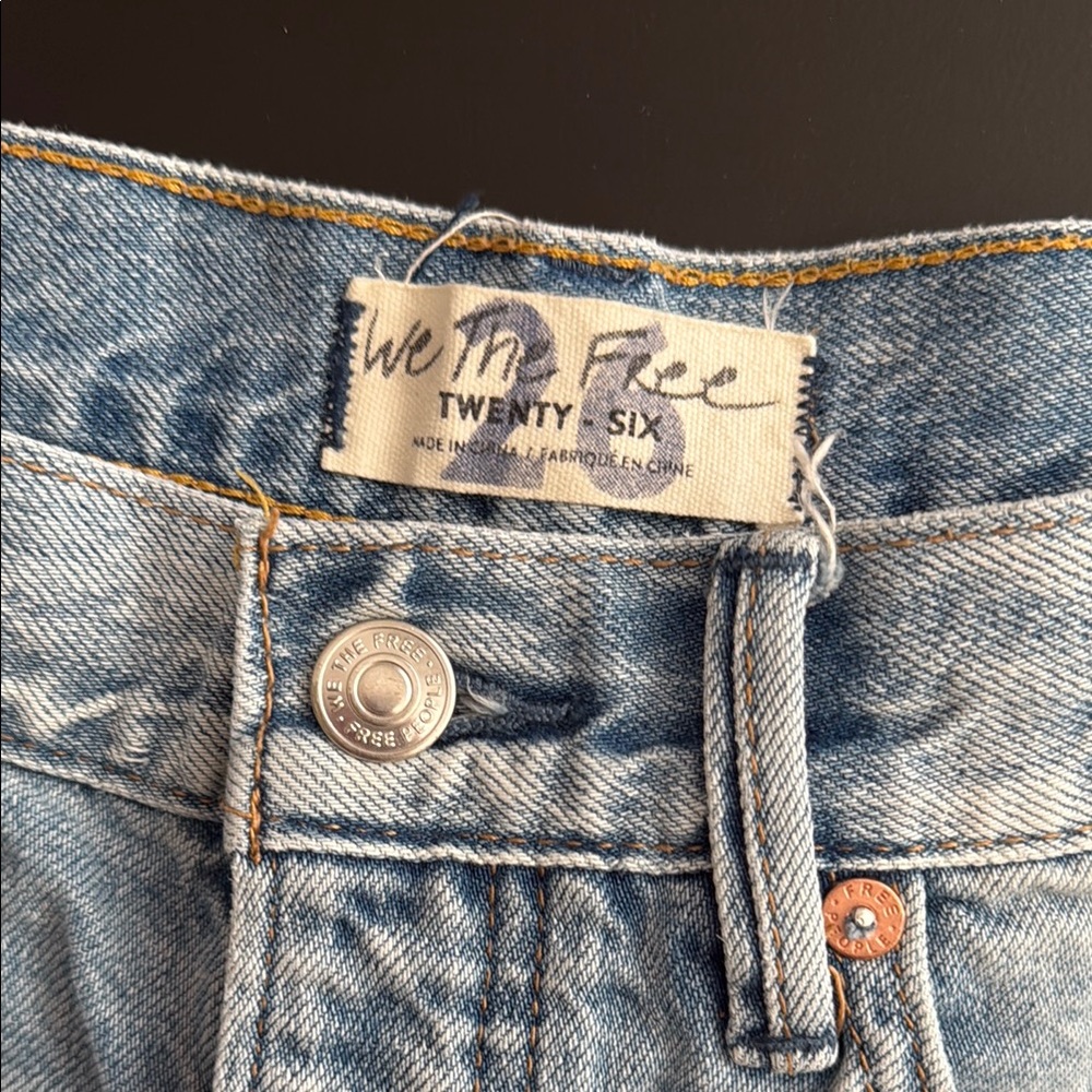 We The Free Blue Distressed Jean Shorts - Picture 7 of 7